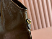 IVY 40 TOTE IN BROWN PATENT CALFSKIN