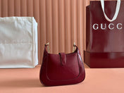 JACKIE NOTTE MINI BAG 19 IN RED WINE CRACKED LACQUER CALFSKIN GOLD HARDWARE