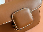 SMALL HORSEBIT 1955 SHOULDER BAG 20 IN BROWN SOFT CALFSKIN LIGHT GOLD HARDWARE