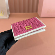 SMALL MATELASSÉ NAPPA LEATHER WALLET FUCHSIA