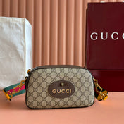GUCCI NEO VINTAGE GG SUPREME TIGER HEAD CROSSBODY BAG 24 IN CANVAS
