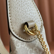 GG SUPREME SHOULDER BAG 22 CREAM IN CANVAS GOLD HARDWARE