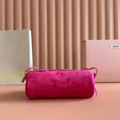SUEDE BAG 22 FUCHSIA GOLD HARDWARE