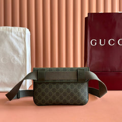 GUCCI 25S WAIST BAG 24 CM IN MOSS GREEN CALFSKIN