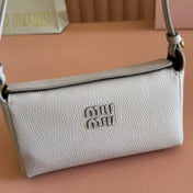 MIUMIU 26S POUCH BAG 18 IN DARK BEIGE CALFSKIN GOLD HARDWARE