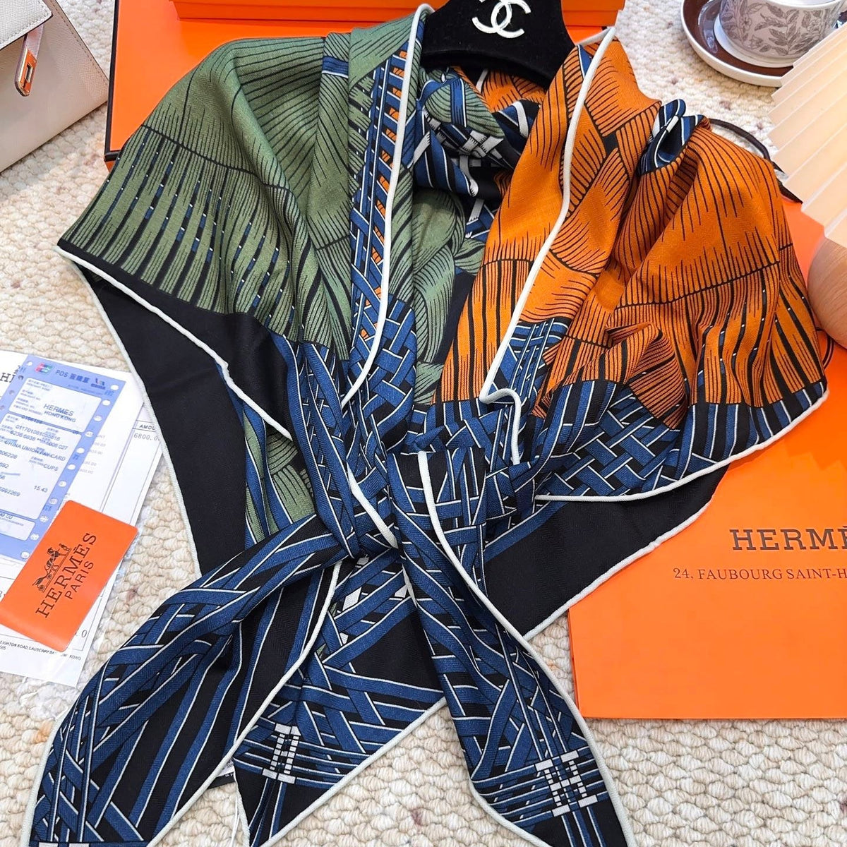 HERMES 25S SCARF 140 IN CASHMERE SILK 854526