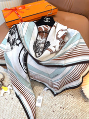 HERMES 25S SCARF 140 IN CASHMERE SILK 854529
