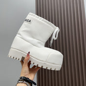 BALENCIAGA 25S ALASKA ANKLE BOOTS HIGH HEEL IN WHITE FABRIC STYLE 1