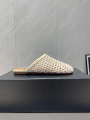 ALAIA WOVEN FLAT SHOES IN CREAM WHITE CALFSKIN STYLE 3