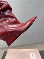 BALMAIN 26S BOOT 75 MM IN RED CALFSKIN