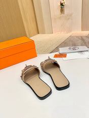 HM 26S GIULIA SANDAL IN LIGHT BROWN CALFSKIN SILVER HARDWARE