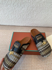 BUBBLE IN MULTICOLOR RAFFIA GOLD HARDWARE