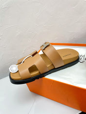 CHYPRE SANDAL COPPER LAMBSKIN WITH H BUCKLE