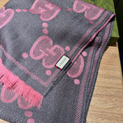 SCARF 195 CM IN DARK PINK GG WOOL LAMÉ JACQUARD 403976