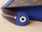 LV 25S POCHETTE VOYAGE 26 IN INDIGO BLUE MONOGRAM MACASSAR COATED CANVAS