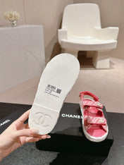 CC DAD SANDALS IN BLUSH PINK CALFSKIN