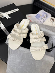 CC 25C Three Strap Mule White Lambskin 233558