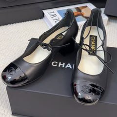 MARY JANE PUMPS 55 MM IN BLACK LAMBSKIN