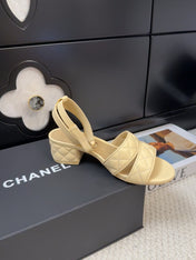25C Sandal 45mm Open Heel Beige Lambskin 233490