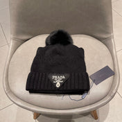 SET SCARF AND HAT IN BLACK CASHMERE AND RABBIT FUR 433246