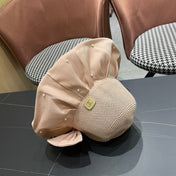 CHANEL 26S CHIFFON BOW & PEARL STRAW CLOCHE HAT 335759
