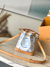 NANO NOÉ 16 IN LAGOON BLUE MONOGRAM TILES CANVAS