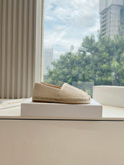 WOVEN LOAFER IN BEIGE RAFFIA