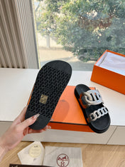 EXTRA SANDAL IN SILVER CALFSKIN