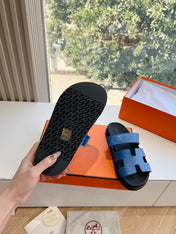 CHYPRE SANDAL IN COBALT BLUE GRAINED CALFSKIN