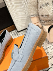 HM PARIS LOAFER IN BLUE SUEDE BLUE HARDWARE