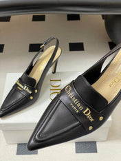 DIOR 25S BOY SLINGBACK HIGH HEELS 85 MM IN BLACK LAMBSKIN