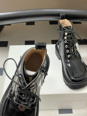 LOEWE 26S ANKLE BOOTS IN BLACK PATENT CALFSKIN