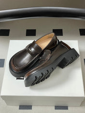 LOEWE 26S LOAFER IN DARK BROWN CALFSKIN