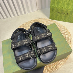 GG  Sandal With Double G Black Caro