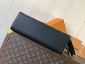 MADELEINE 30 IN BLACK MONOGRAM CALFSKIN EMBOSSED LOGO