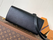 MARELLE TOTE BB BAG 30 IN BLACK EPI GRAIN COWHIDE LEATHER