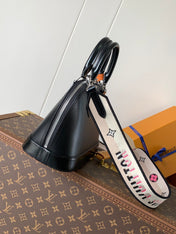 ALMA BB BAG 23 IN BLACK GRAIN EPI COWHIDE