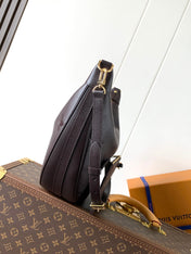 LOOP HOBO 38 IN DARK BROWN MONOGRAM CALFSKIN EMBOSSED LOGO