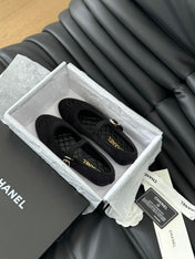 MARY JANE SHOES BLACK CORDUROY TWILL FABRIC