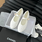 MARY JANE SHOES WHITE CORDUROY TWILL FABRIC