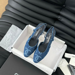 CLASSIC HIGH SLINGBACK NAVY BLUE CALFSKIN