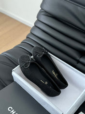 CLASSIC BALLET FLATS BLACK LAMBSKIN