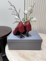 CURVED HEEL DEEP MOUTH PUMPS IN CADILLAC CALFSKIN