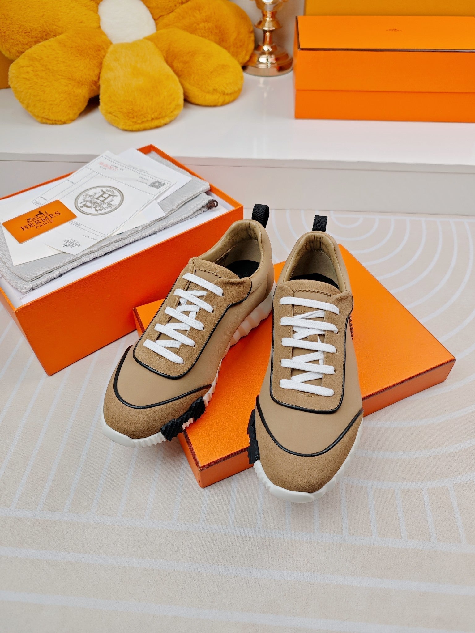 BOUNCING SNEAKERS BROWN CALFSKIN STYLIZED
