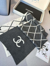 SCARF 180 CM IN MOUSE GRAY MIX WHITE CASHMERE 401970