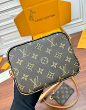 ALL IN BB BAG 18 IN BROWN MONOGRAM COATED CANVAS AND CALFSKIN