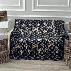 MONOGRAM BLANKET IN BLACK LAMB FUR 418573