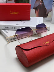 PANTHÈRE RIMLESS GEOMETRIC FRAME SUNGLASSES 562061 IN METAL