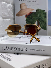 PILOT SUNGLASSES 582591 IN HAVANA METAL BROWN SMOKE LENSES