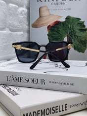 TRIOMPHE SUNGLASS 497820 IN GOLD METAL BLACK LENSES